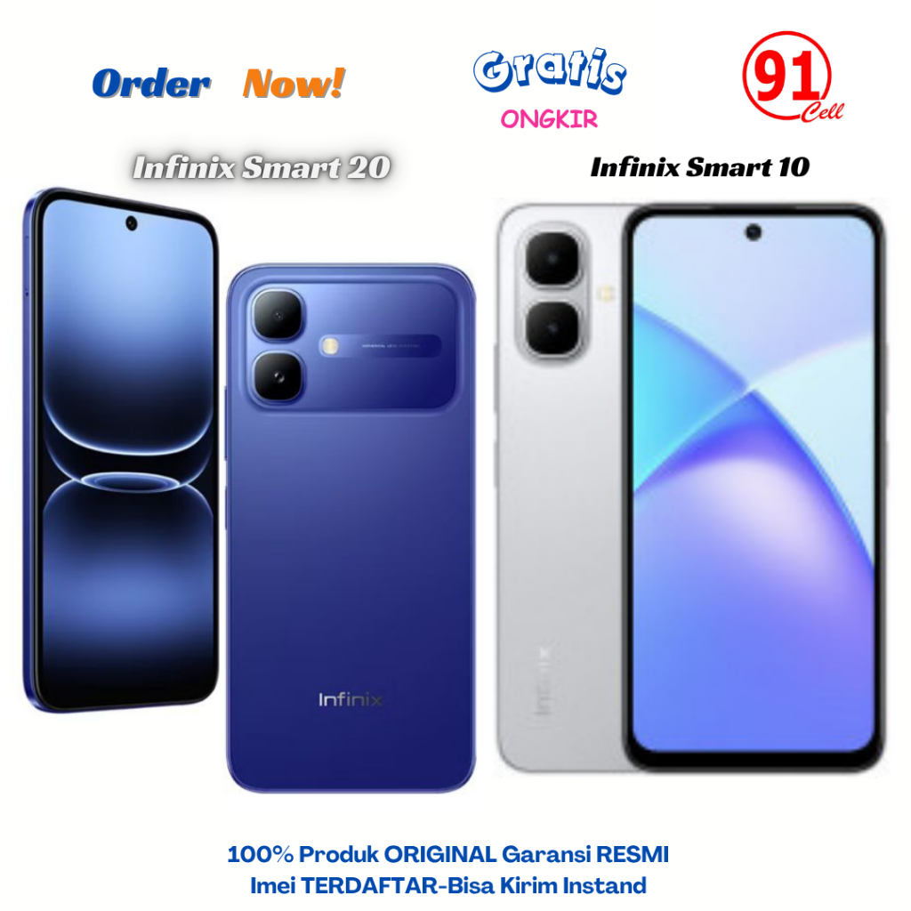 Infinix smart 10/smart 20 4g Original (Ram4/128Gb)-(Ram4/64Gb) Garansi Resmi 1 tahun