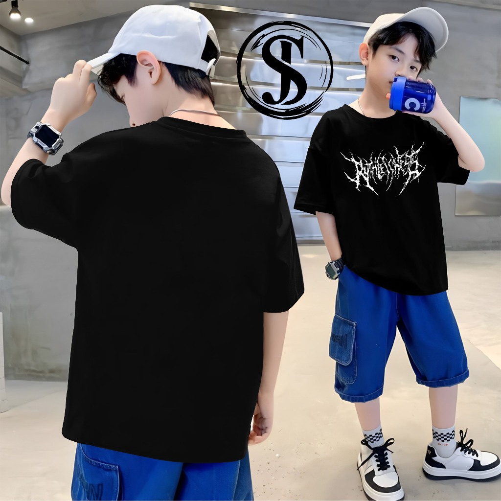 Kaos Distro Anak kecil usia 3 - 15 Tahun Motif Metal Hitam Imortal Vampire Kingdom