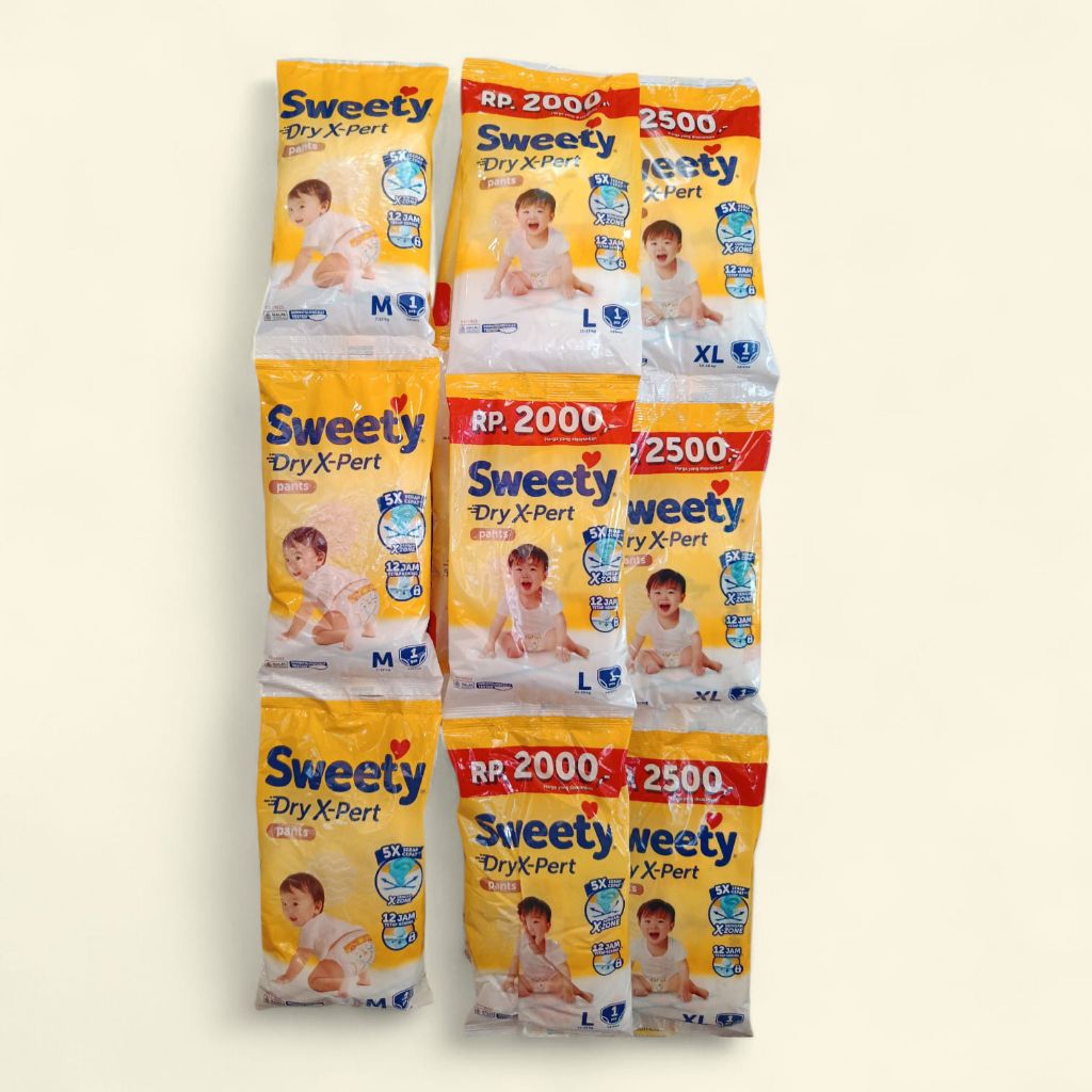SWEETY DRY XPERT Kemasan Renceng, ukuran M, L, XL