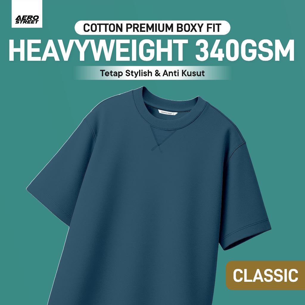 Aerostreet Veyron Kaos Pria Boxy Fit Stargezer Blue T-shirt Cowok Men Casual Cotton Premium Basic Mi