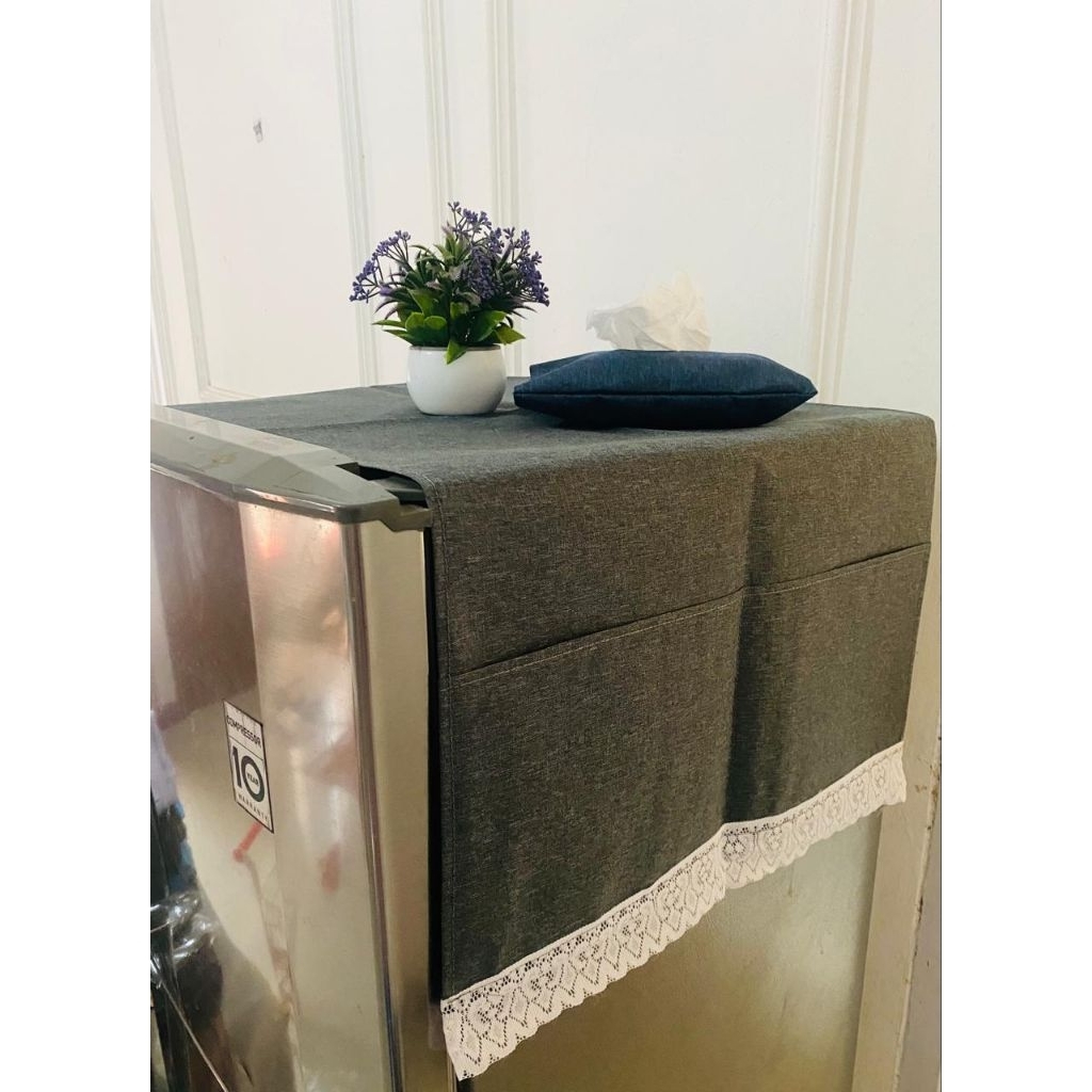 TAPLAK KULKAS EASTHETIC RENDA BAWAH/COVER KULKAS/TUTUP KULKAS