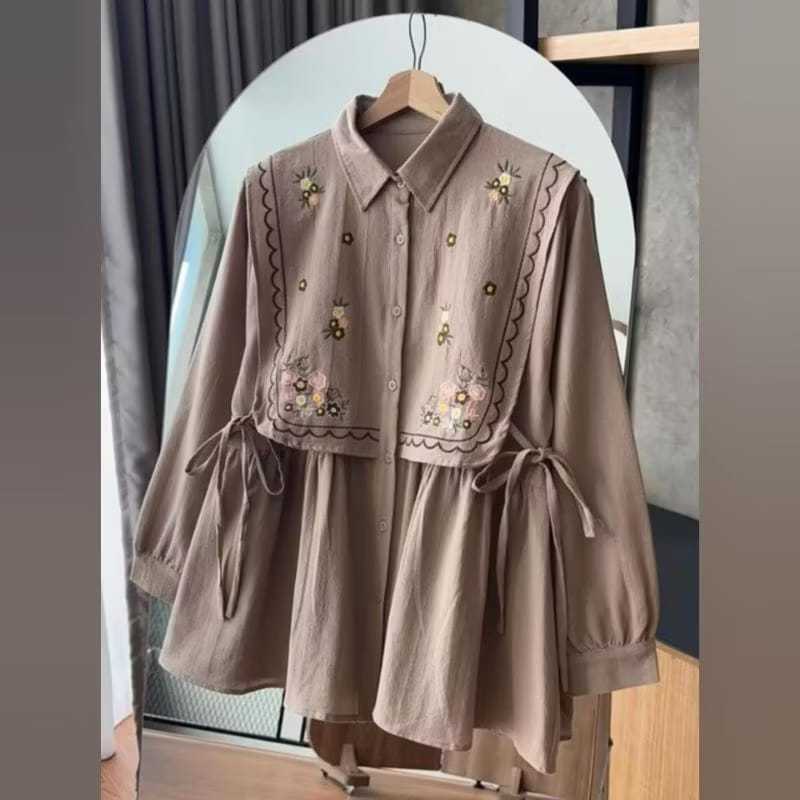 Blouse Narika / Kemeja wanita bordir bunga / kemeja bordir jumbo / Narika Blouse bordir / blouse bor