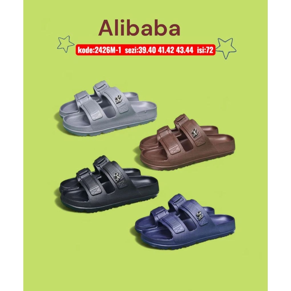 Sandal cowok dewasa motif elegant (Alibaba)