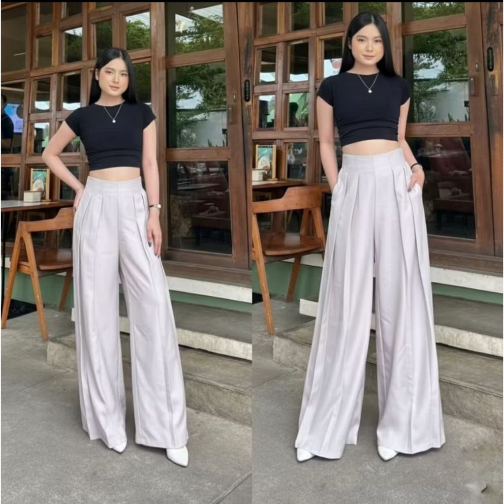 ZKYA FASHION Lavie Pants Kulot Palazzo Celana Highwaist Kasual All Size - Jumbo