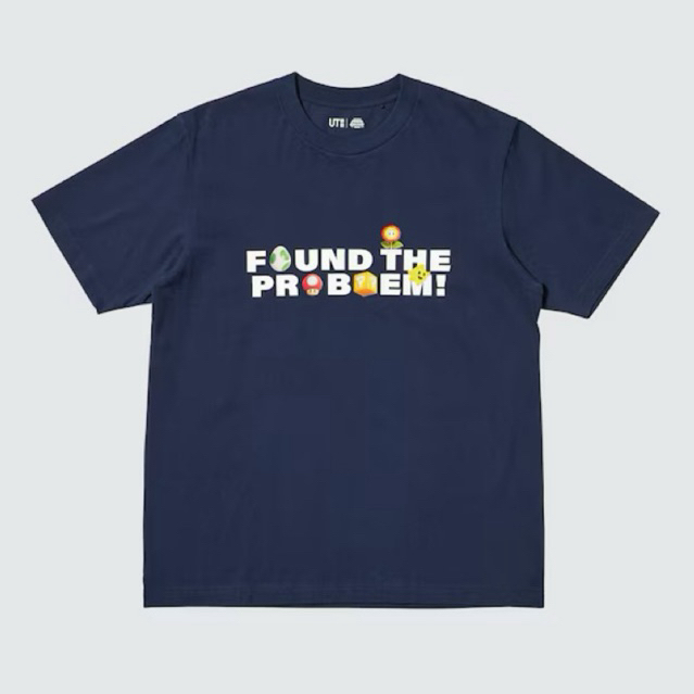 Tshirt Uniqlo x The Super Mario Galaxy Movie “Found The Problem” | Mario Movie UT Lengan Pendek - Na