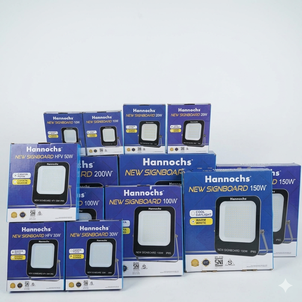 Lampu Hannochs LED New Signboard (10W/20W/30W/50W) | Lampu Sorot Hannochs New Signboard | Lampu Soro