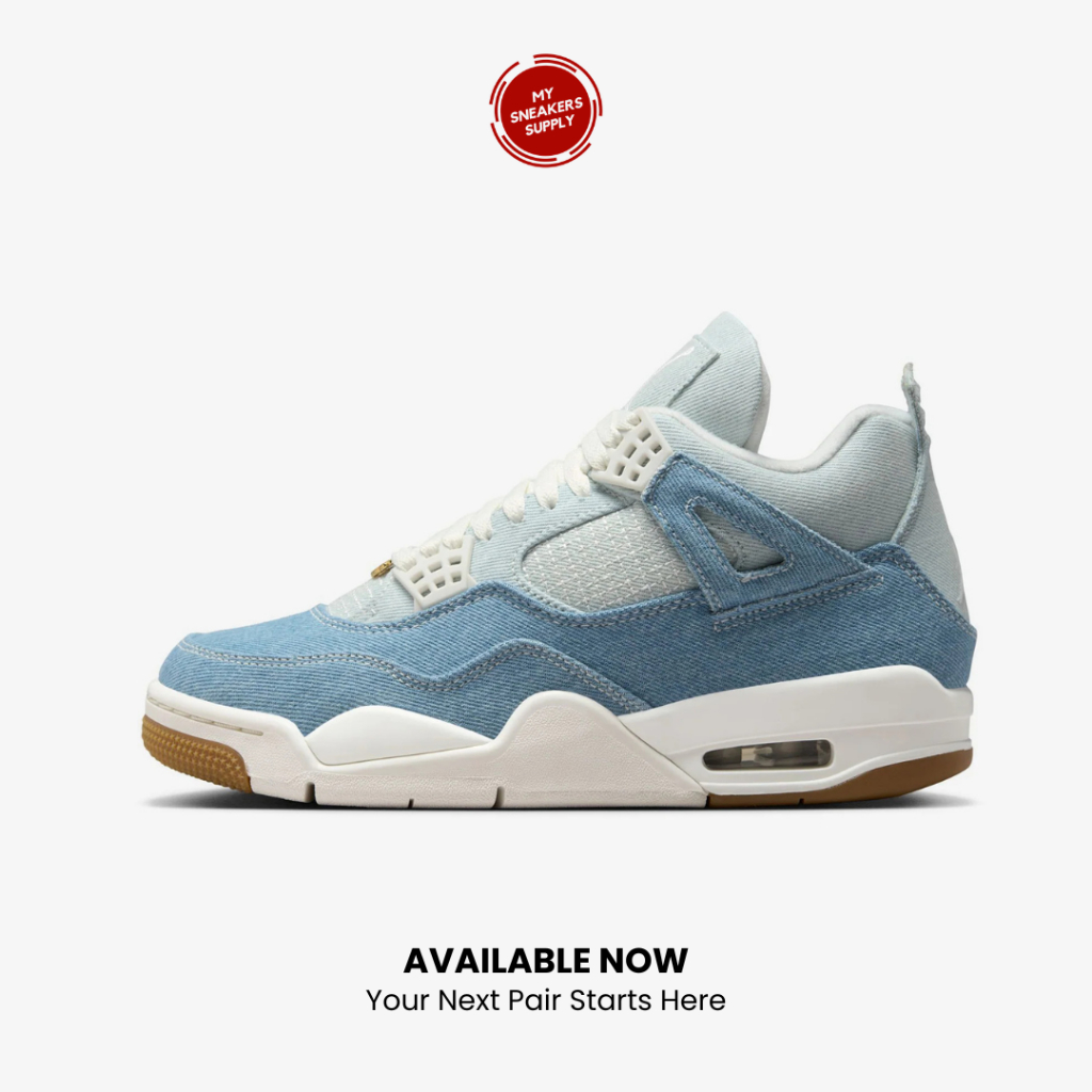 Sepatu Sneakers Air Jordan 4 Retro TEX Denim Worn Blue (Women's) - [IB6716 100] [BARU]