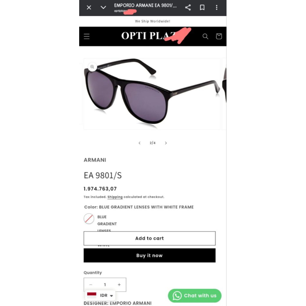 Preloved Emporio Armani Sunglasses EA9801/S