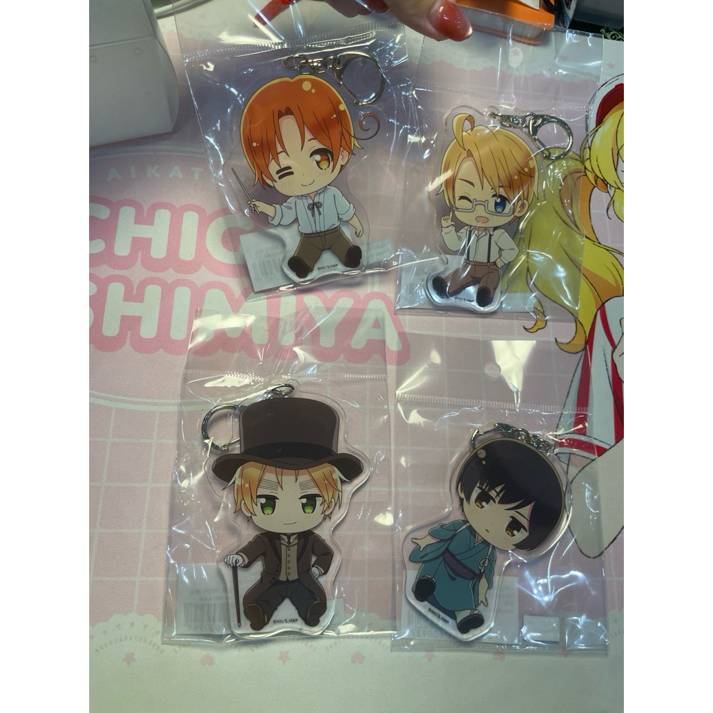 Hetalia World stars Axis Power Acrylic Ganci keychain Italy america Japan Uk