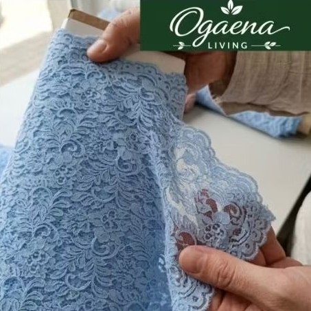 Kain Brokat Cord Fatmawati Premium Warna Biru Muda – Kain Kebaya Wanita Elegan & Nyaman