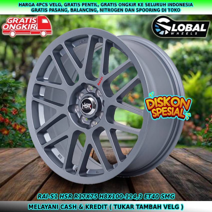 Velg R17 velg mobil Brio| City| Mobilio| Avega| Lantis| Esteem| Corolla| dll velg hsr rai s1 R17