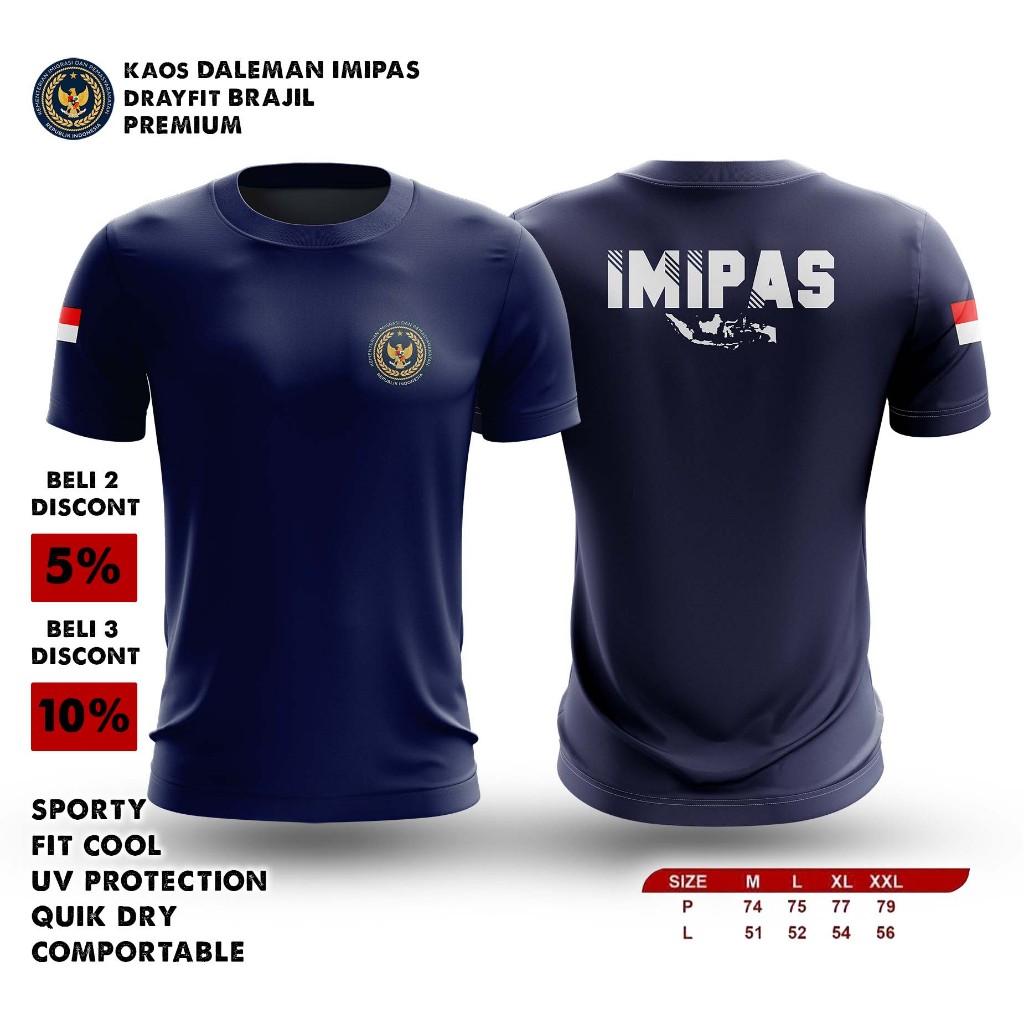 Kaos Daleman IMIPAS Baju atasan KEMENIMIPAS IMIGRASI terbaru