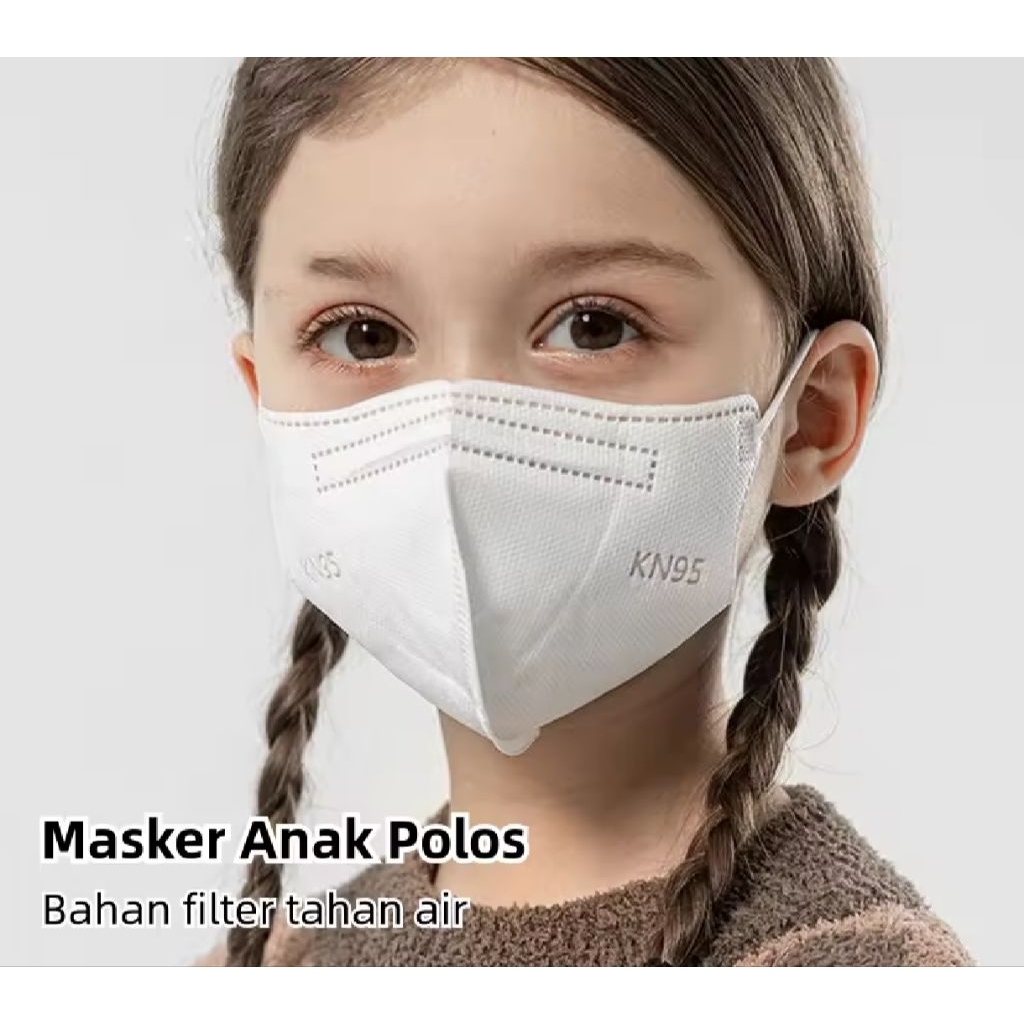 masker anak kn95 3d 4ply polos
