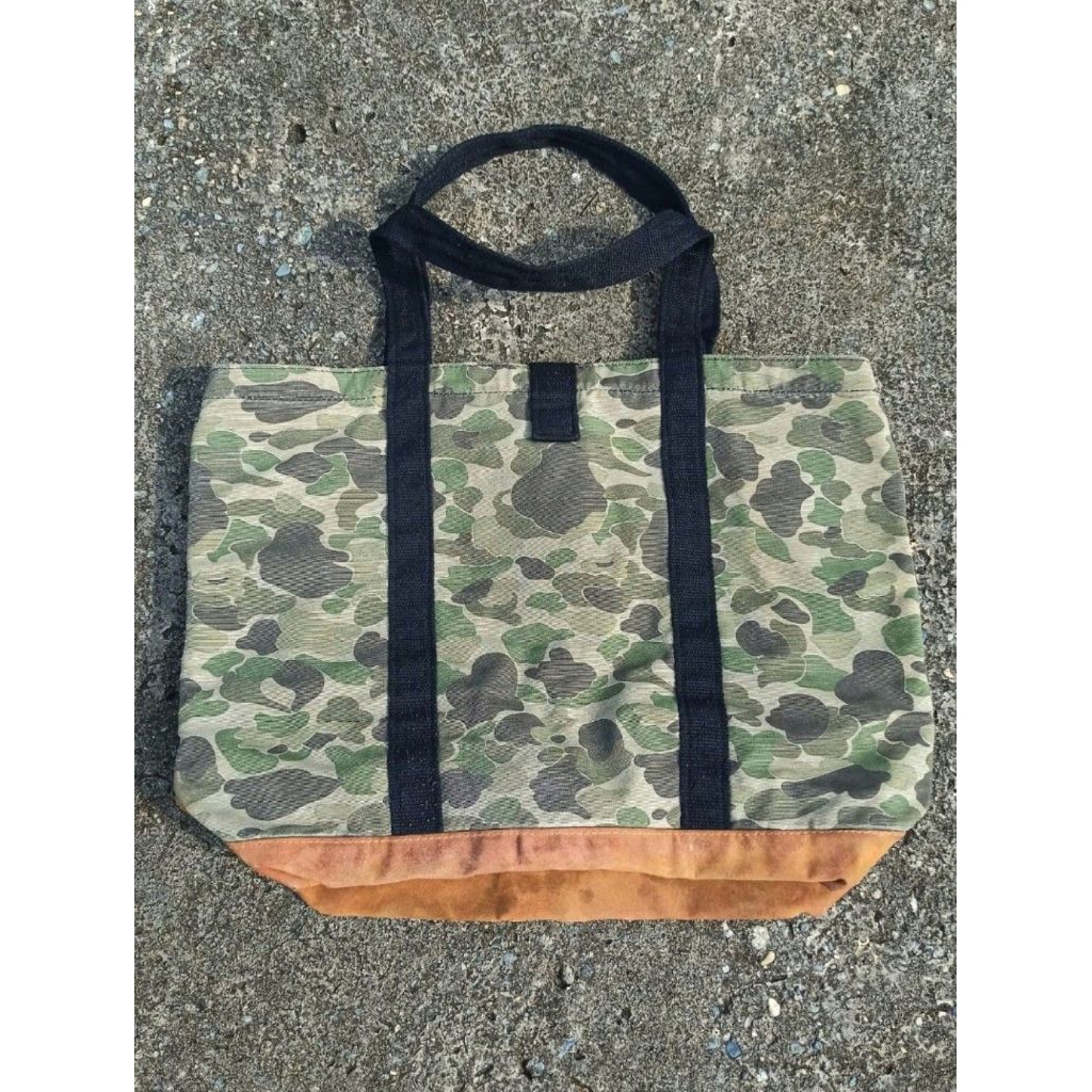 Vtg AMP Camo Duck Canvas Tote Bag X Carhartt Clutch fjallraven kanken backpack Ransel Army Green X T