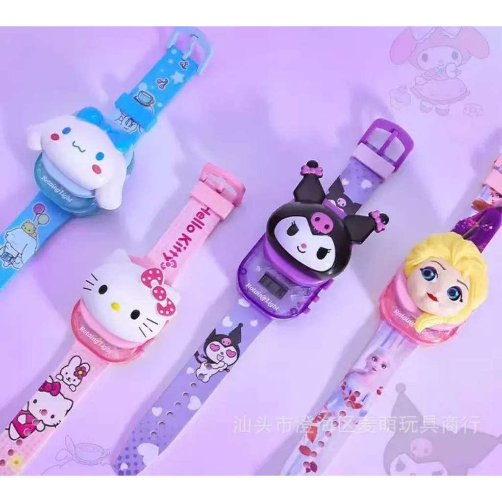 [YY]Jam Tangan Anak Kotak Geser Digital Light Music & Lampu LED/ Jam Tangan Anak Superhero