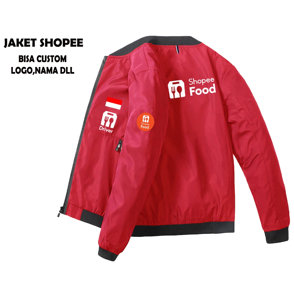 Jaket Driver ShopeeFood | Jaket Bomber Ojol Shopee | Jaket Driver Kurir Shopee