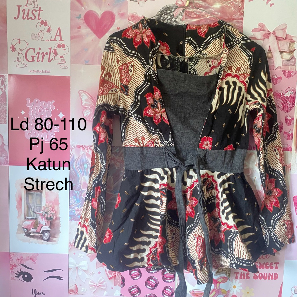 Preloved Batik Wanita Modern Blouse Batik