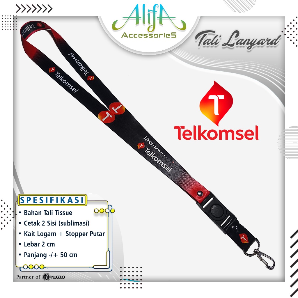TALI LANYARD GANTUNGAN ID CARD/HP/KUNCI/DLL.. TELKOMSEL