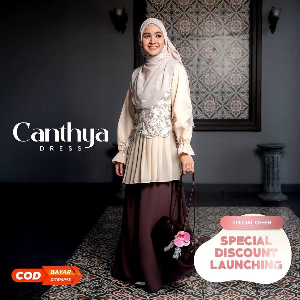 Canthya dress original jilbrave - dress wanita terbaru - pakaian wanita terbaru - gamis wanita terba