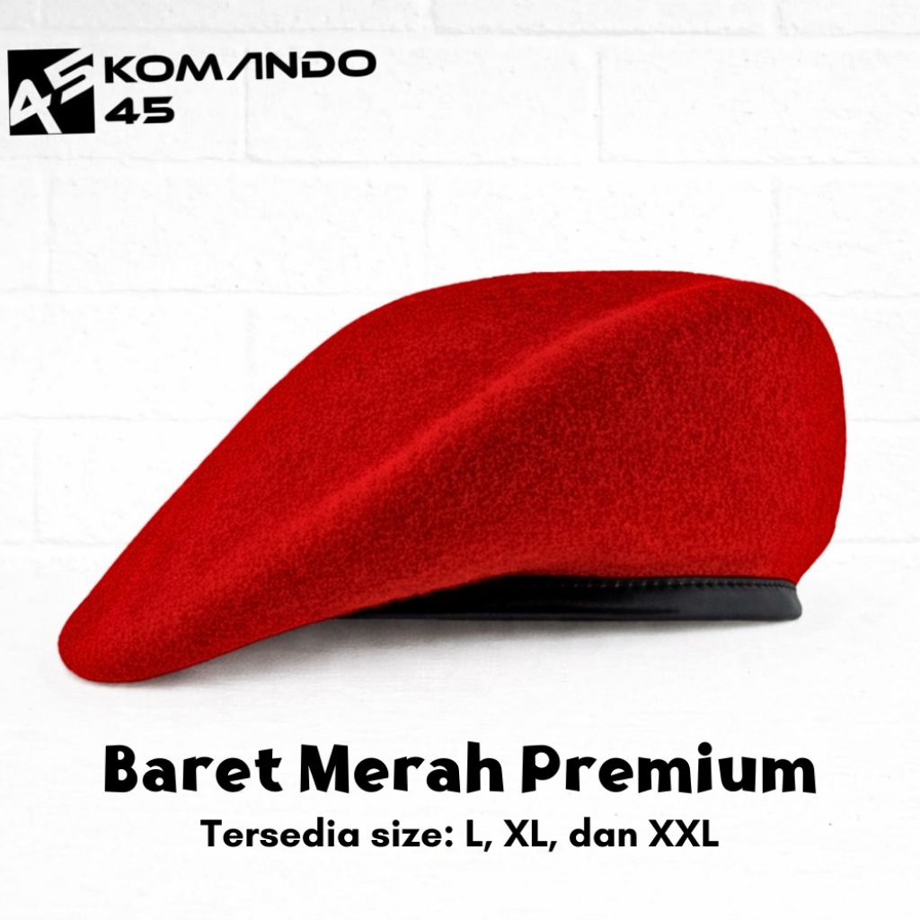 Topi Baret Merah Premium, Topi Baret Laken, Topi Baret PBB, Topi Baret Drumband, Topi Baret Sekolah,