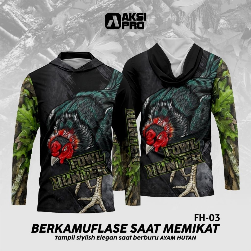 BAJU CAMO PIKAT AYAM HUTAN bisa tambah logo & Nama komunitas