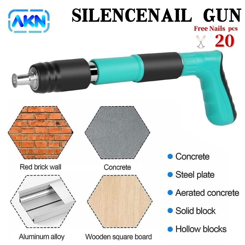 Nail Gun Fastening Gun Ramset Gun Tacker Nail Puncher Gun Automatic Powder Actuated for Heavy Duty N
