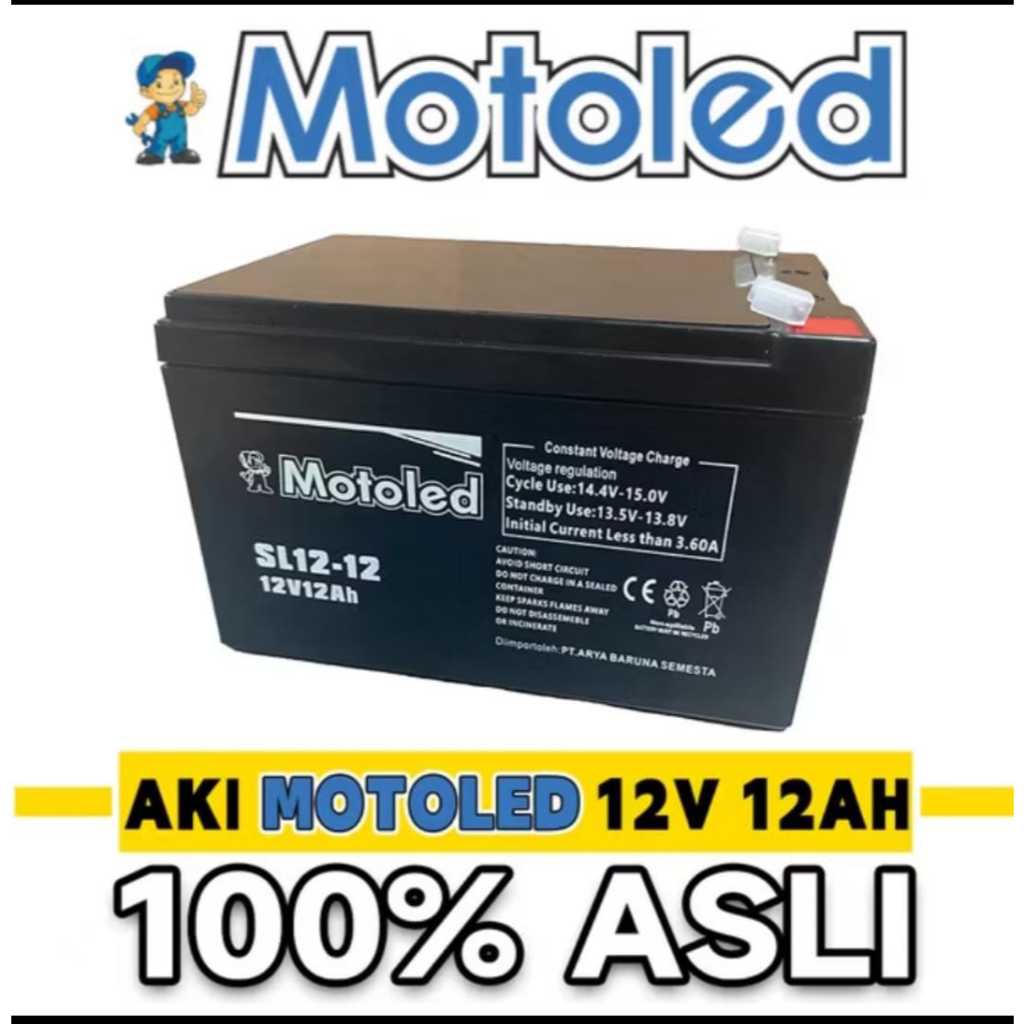 Baterai MOTOLED 12V 12Ah SL 12-12 Original - Aki Kering Selis & UPS Skun