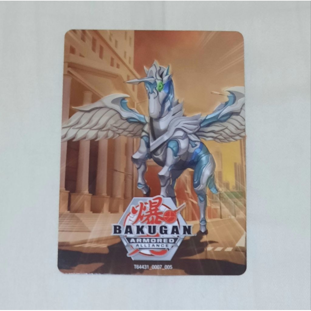Kartu Bakugan koleksi bergambar Pegatrix (kuda pegasus)