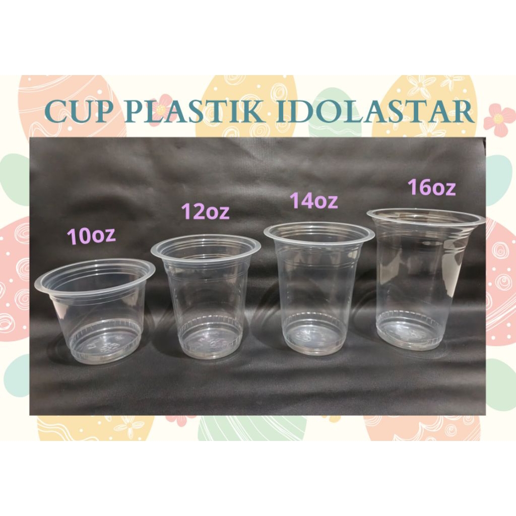 [ISI 50PCS] Gelas Plastik Idolastar Ukuran 14 Oz Cup Aqua Bening Plastik isi 50pcs