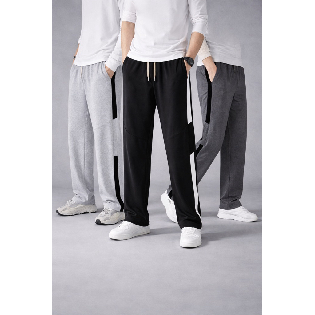 CELANA JOGGER PANJANG MODEL TRACKPANT KOMBINASI, PRIA WANITA KEKINIAN
