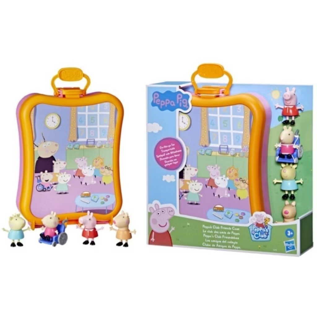 PEPPA PIG PEPPA'S CLUB FRIENDS CASE PLAYSET MAINAN PEPPA PIG ANAK MAINAN FIGURE PEPPA PIG MAINAN KOL