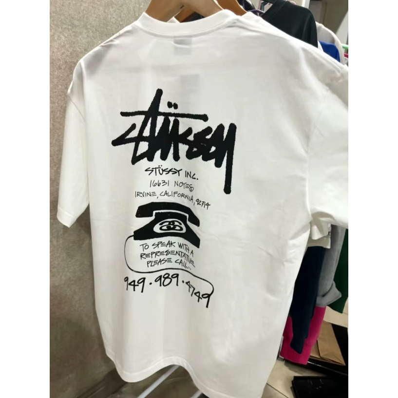 [FAST PO] Stussy FW23 Old Phone Tee Pigment Dyed Crew Neck T-Shirt Unisex Brand New
