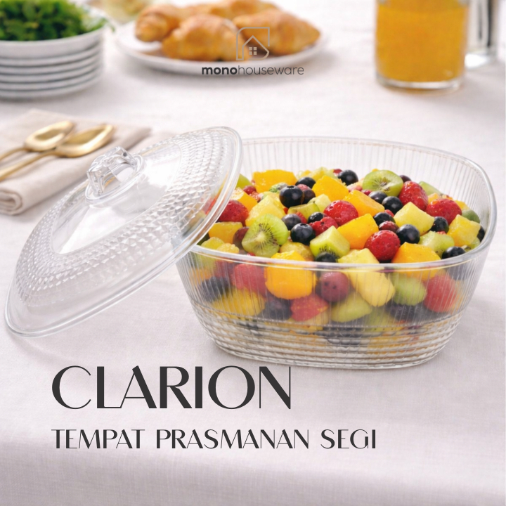 [ MONO ] CLARION Tempat Prasmanan SEGI Clarion Wadah Makanan Tutup Transparan BPA Free Food Grade Ba