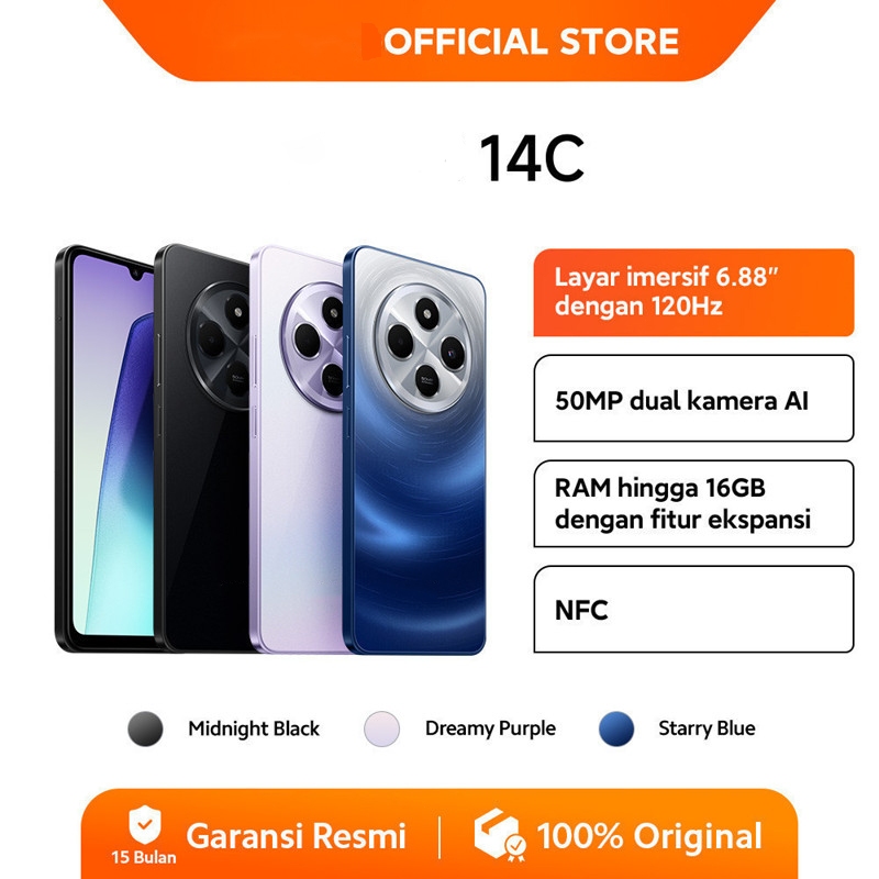 14C RAM 8+256GB NFC Ponsel pintar berkapasitas besar