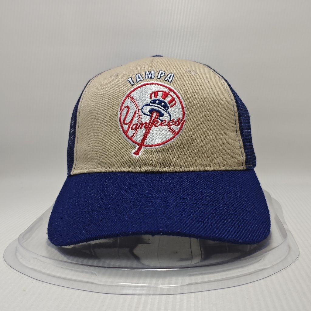 Topi Trucker Tampa Yankees Cream Navy Vintage Style Baseball Cap Casual