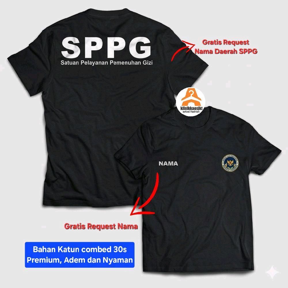 Baju SPPG BGN Program MBG Indonesia Bahan Katun Nyaman dan Tidak Panas - Tshirt Kaos SPPG BGN Progra