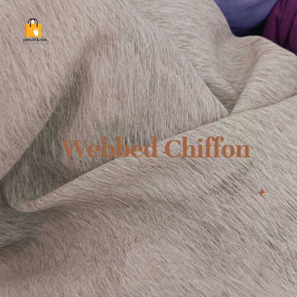 Webbed Chiffon / Bahan Hijab / Kain Hijab / Kain Pasmina / Hijab Pasmina /