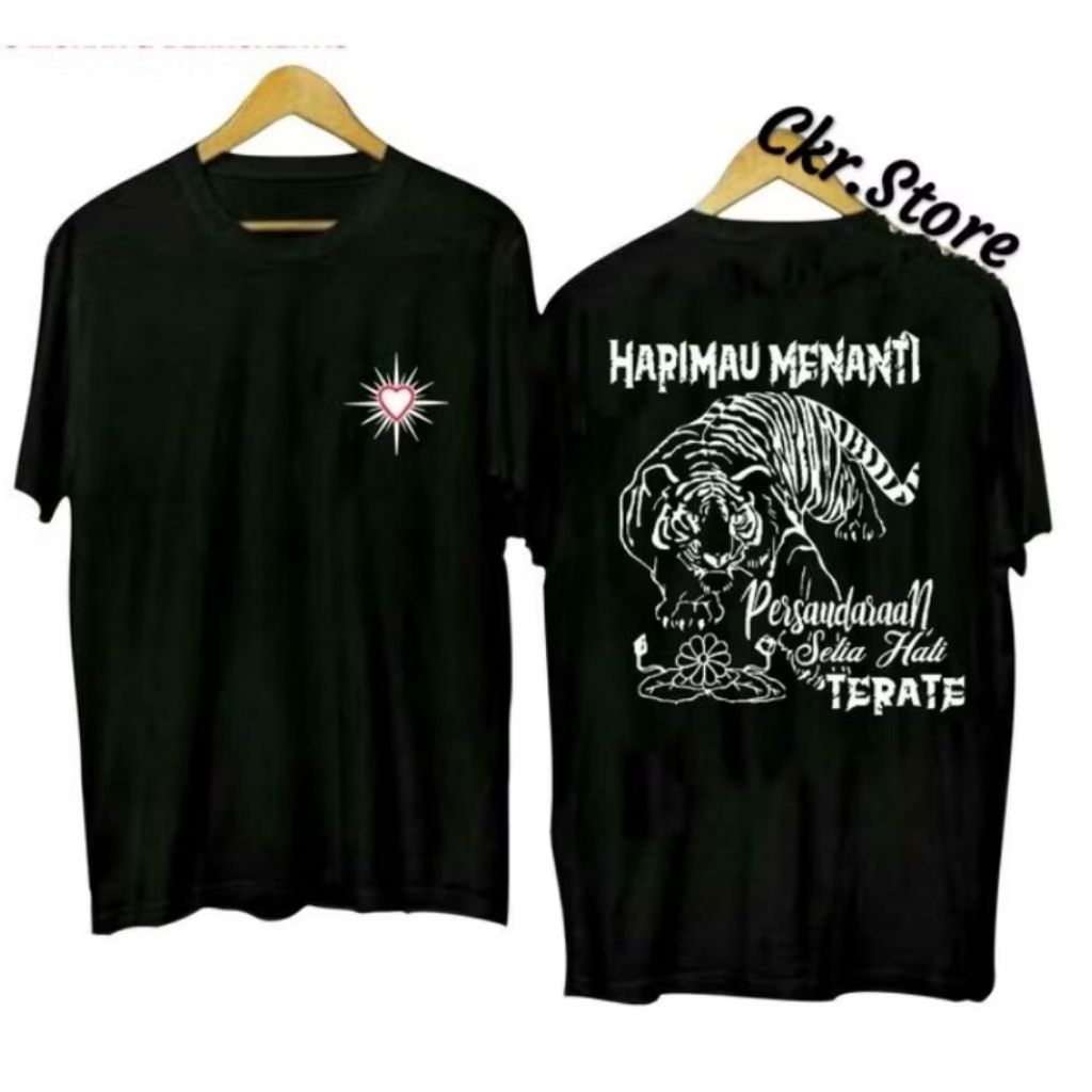 Kaos T-shirt Harimau Menanti Persaudaraan Setia Hati Terate Corak Putih