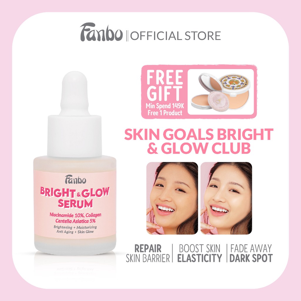 Fanbo Skin Goals Bright & Glow Serum (DP) - Niacinamide 10% - Centella asiatica 5% - Collagen - untu