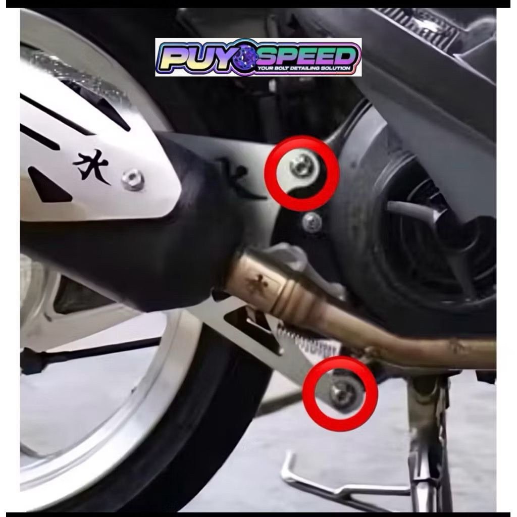 Baut Titanium Knalpot Mio M3 / Mio GT / Mio J isi 2 baut