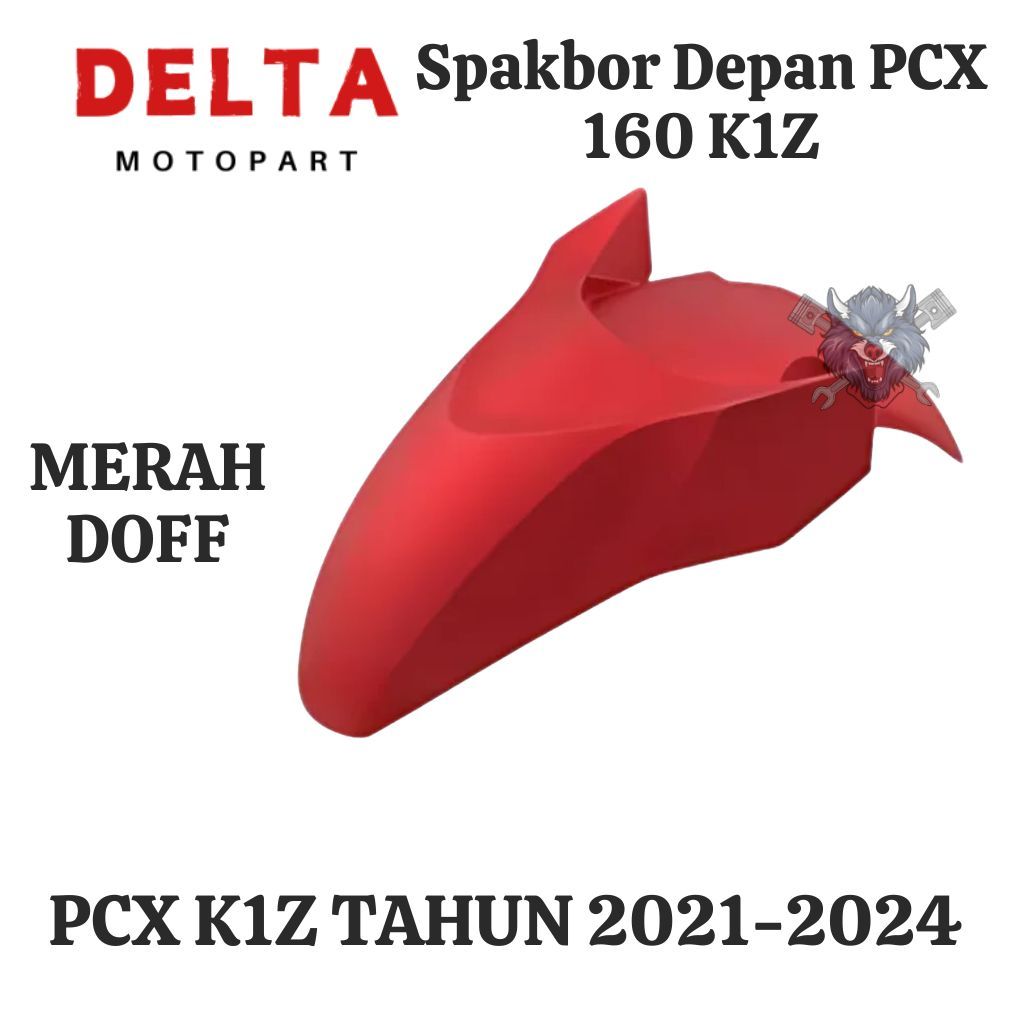 Spakbor depan Front fender PCX 160 New K1Z Hitam Putih Merah doff Hitam doff 2020 Sampai 2023 MERAH 