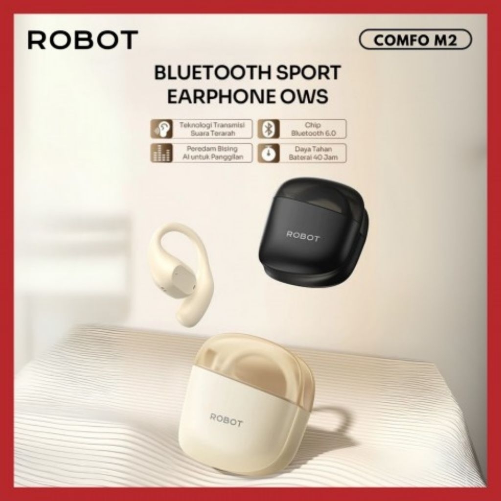 ROBOT  Comfo M2 Bluetooth 6.0 Sport Earphone OWS.Headset Running Original