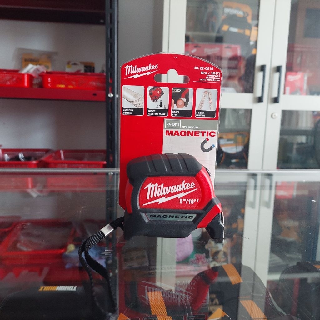 Meteran Milwaukee Compact Magnetic Tape Measure 5M/16Ft Original 48-22-0616