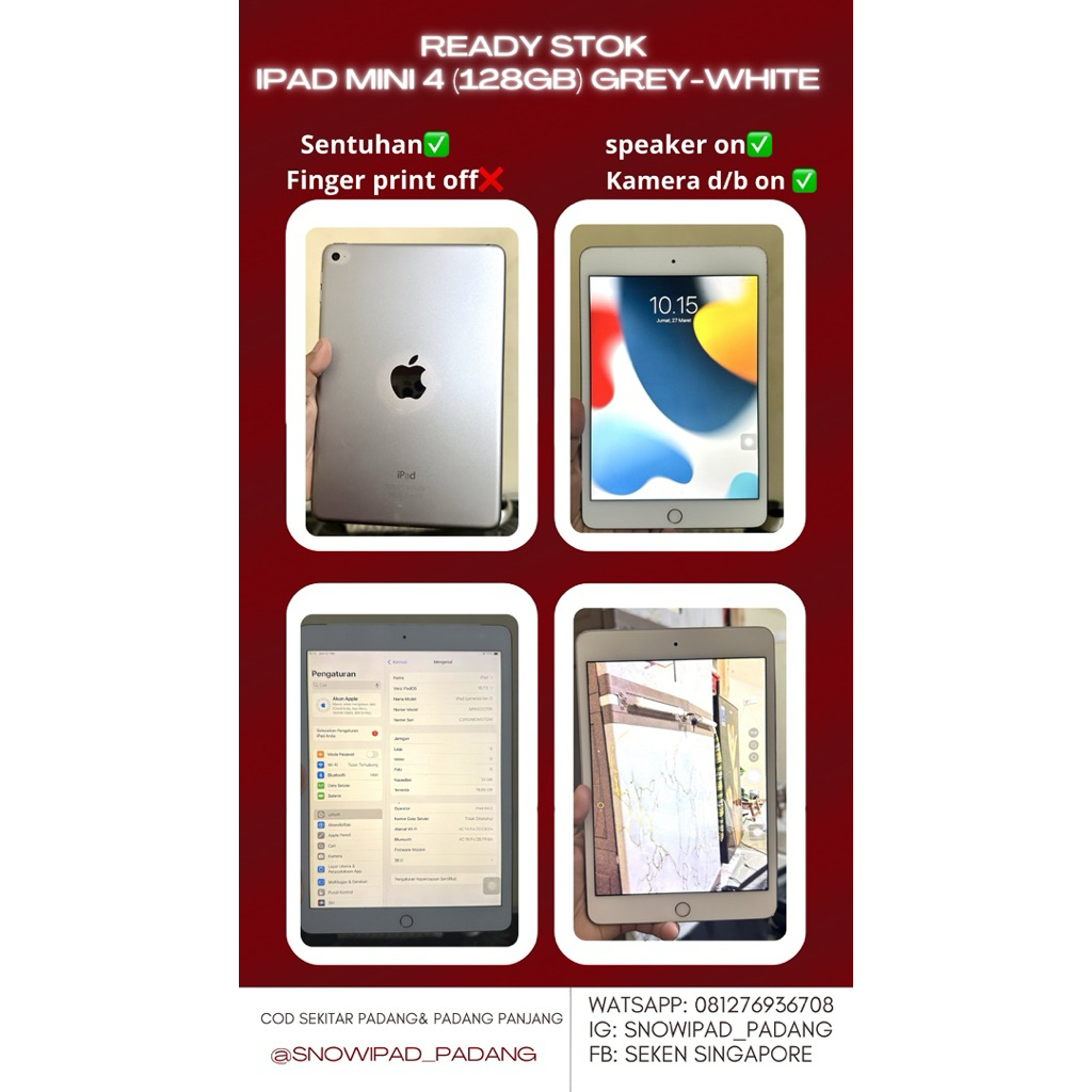 IPAD MINI 4 128gb wifi only mulussss cakep banget