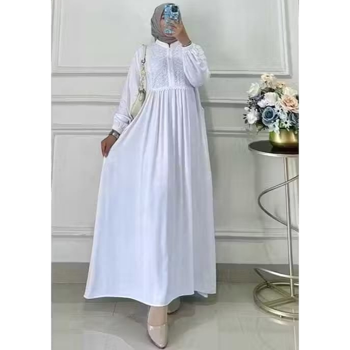 Gamis Aurelia Rayon Twill - Nyaman Dipakai, Desain Unik, Mudah Dirawat