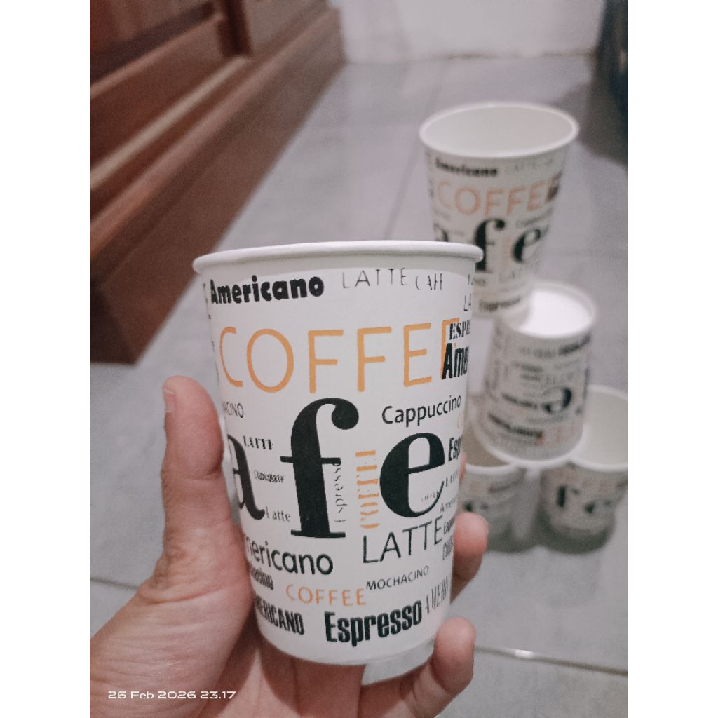 Paper Cup 8oz putih motif