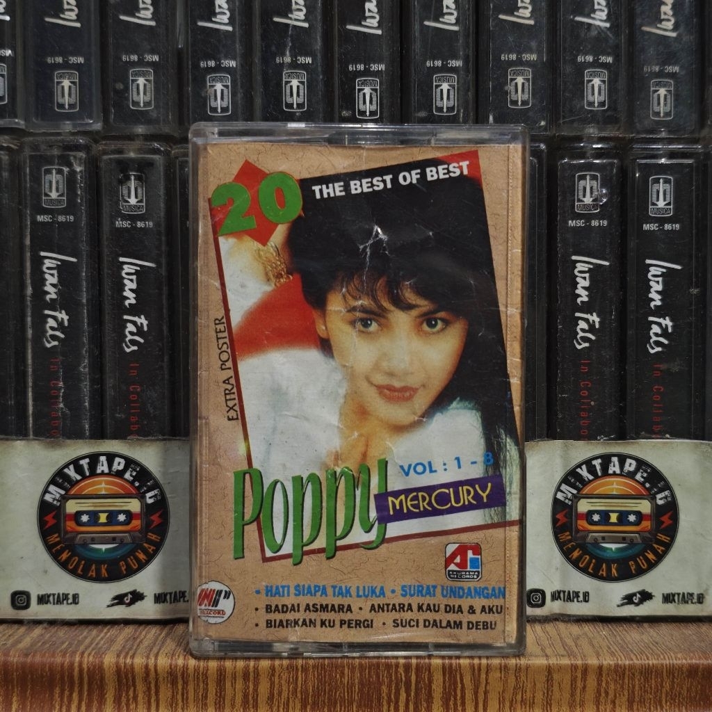 Kaset - Poppy Mercury - 20 The Best Of Best - Radio Tape - Kaset Pita - Radio - Pemutar Kaset - Retr