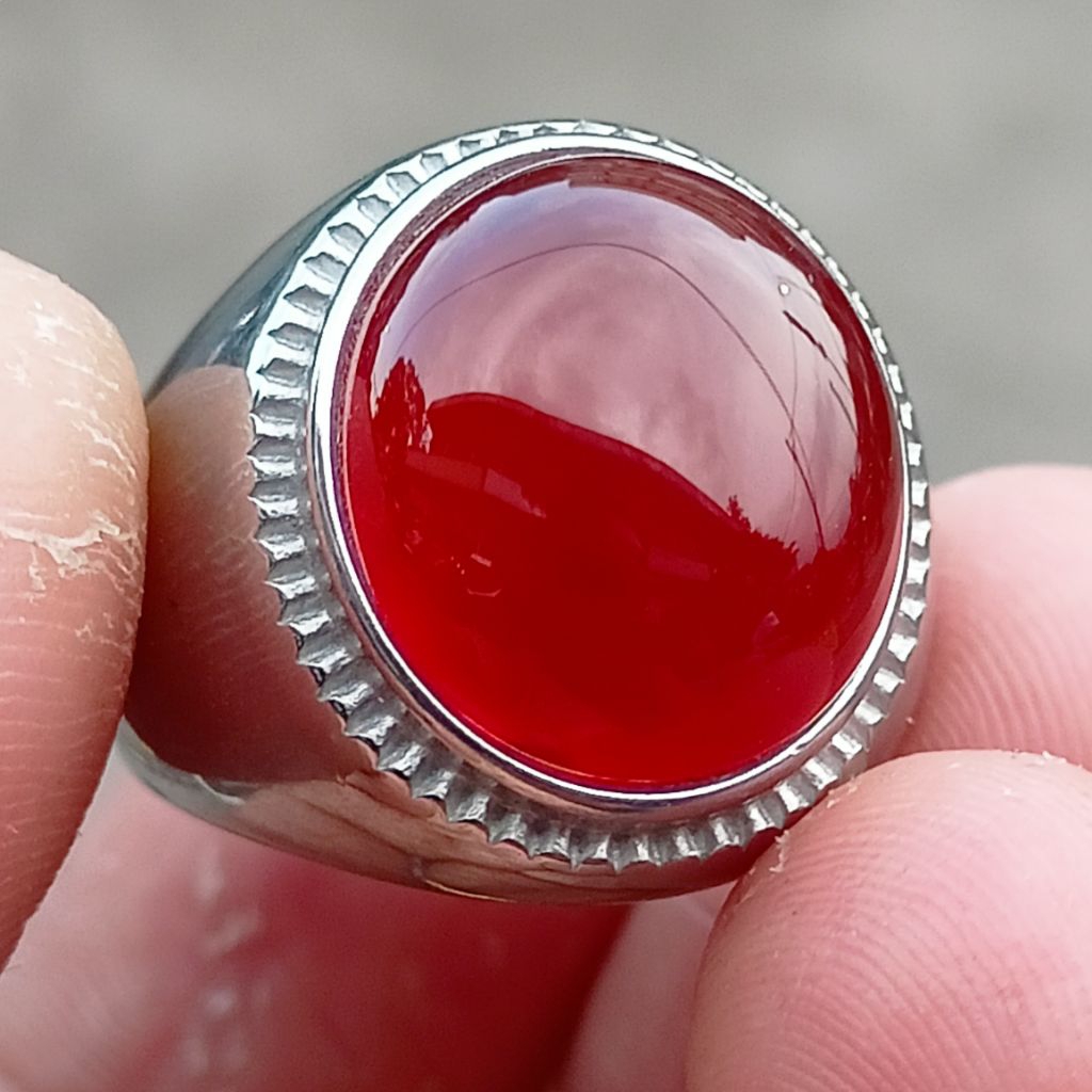 cincin batu Natural Sulaiman madu kristal Original stone