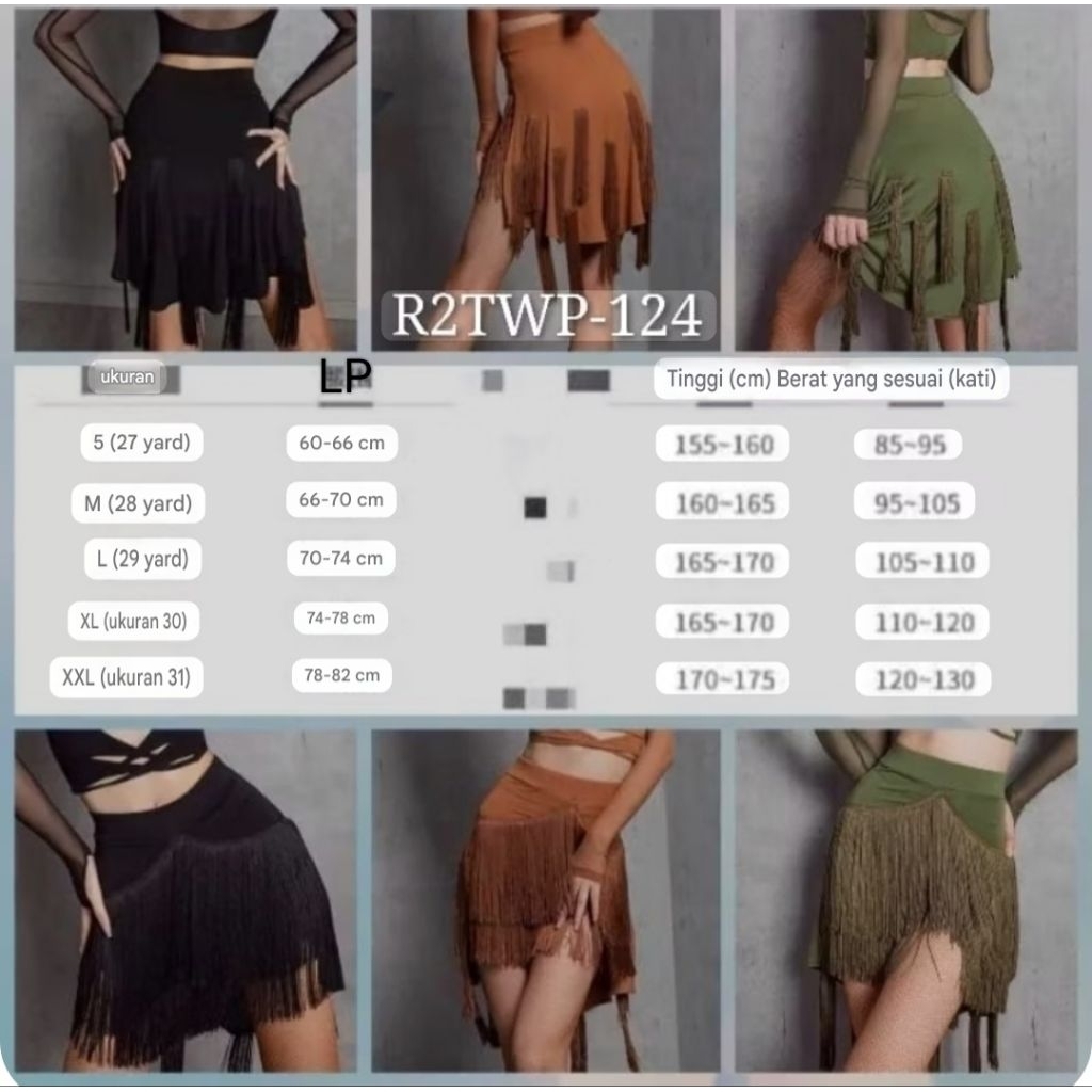 Rok Dance Premium Dan Atasan Lengan Panjang Crop Premium Sexy Terjual  Pisah Pakaian Line Dance Bell
