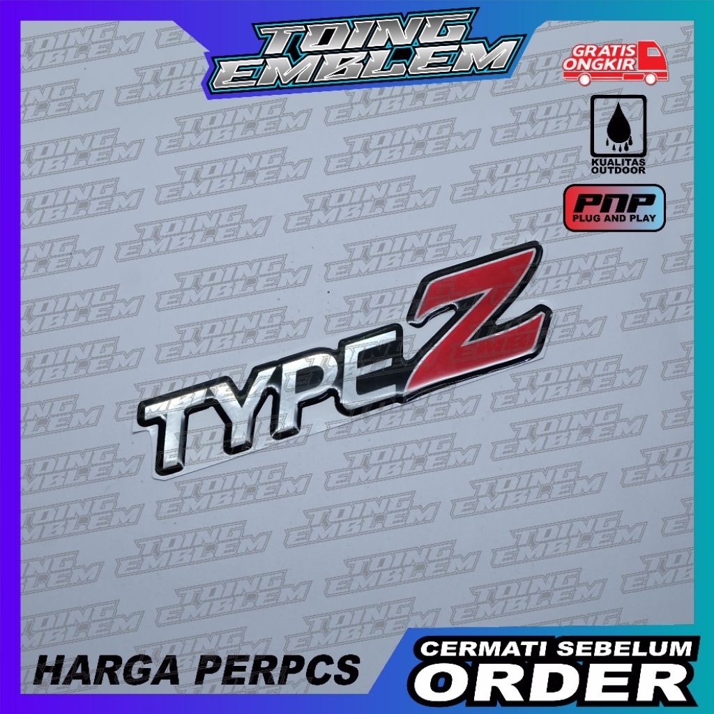Emblem Timb Type Z Honda City(Size 10cm x 3cm)/emblem honda city type z
